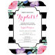 Black Vintage Flower Triplets Shower Invitations Image 3 of 5